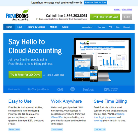 FreshBooks Home Page